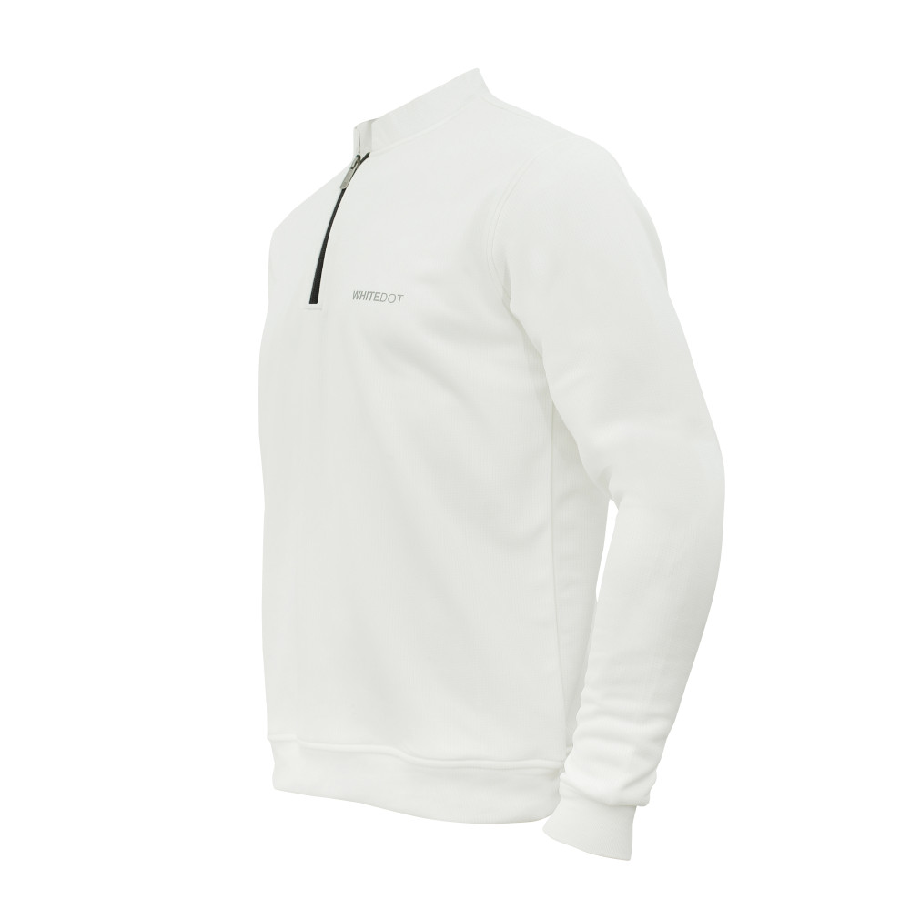 Whitedot Off White Zip Up Full Sleeves Cricket Jumper